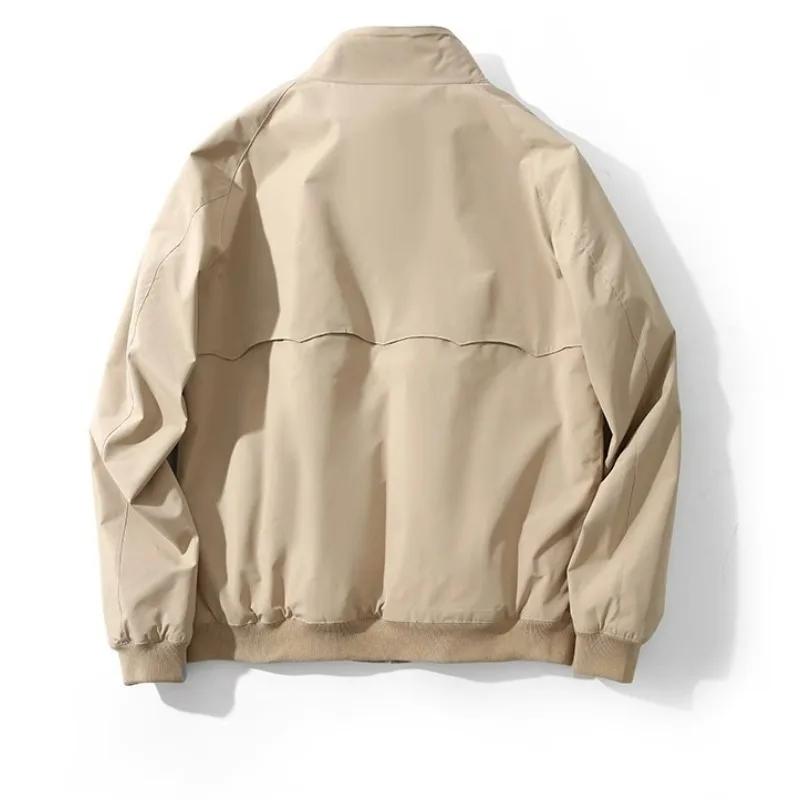 Manteau Homme Printemps-Automne Style Américain Rétro, Col Montant Fin, Manches Longues, Veste Simpl