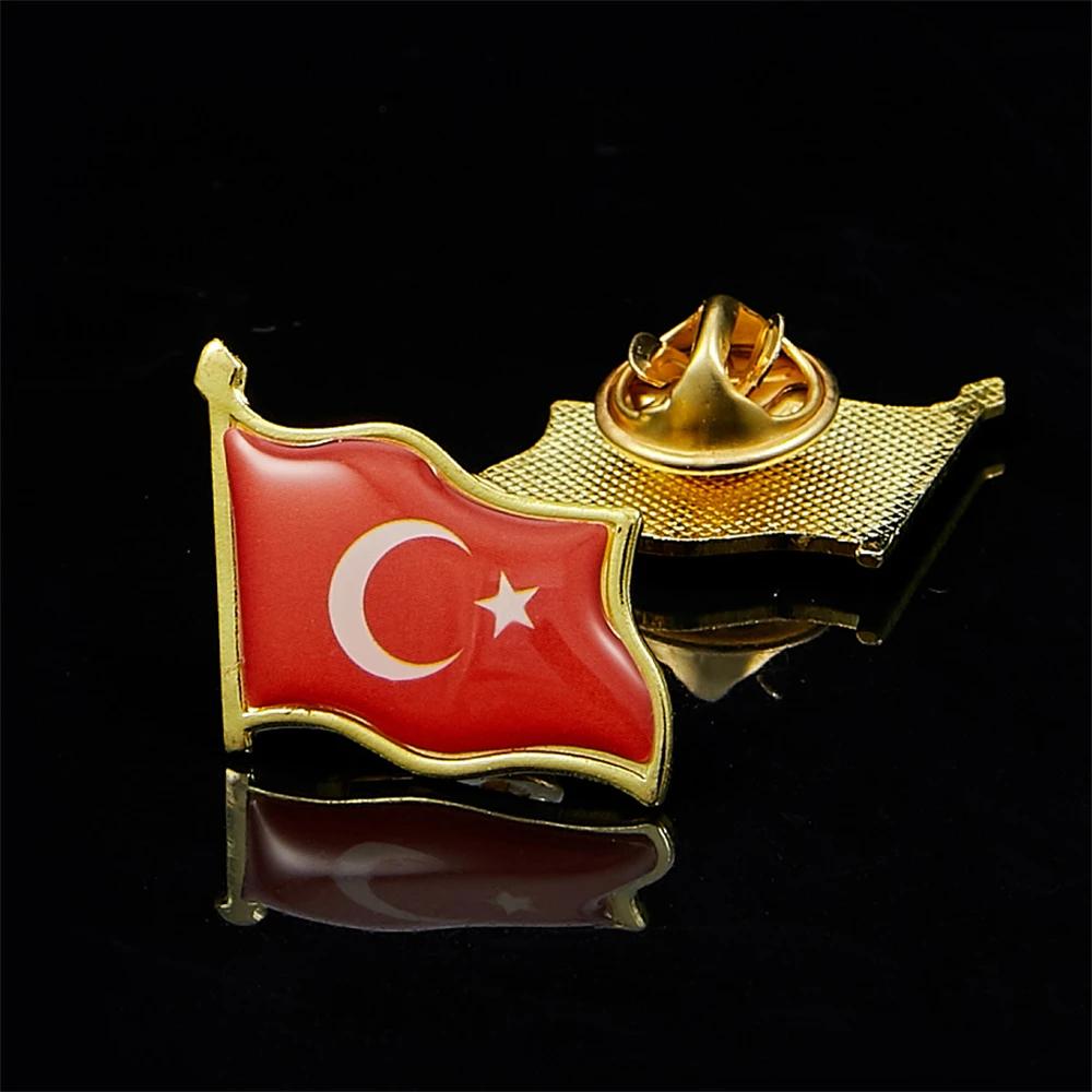 Épingle à revers drapeau National de turquie, motif de drapeau, Badge en émail, écharpes rétro, sac