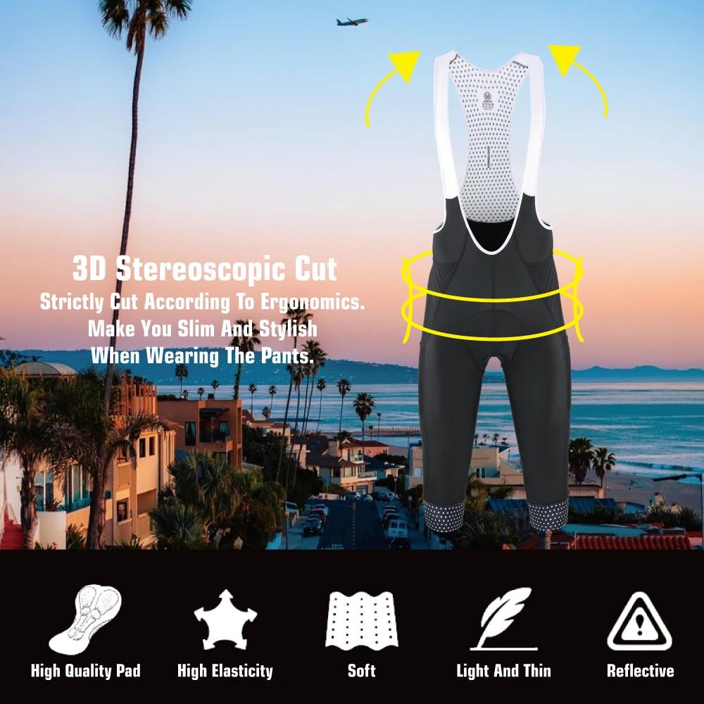 KEMALOCE pantalons de cyclisme 3/4 été Anti-UV haut de gamme Gel Pad vélo bavoir pantalon 3/4 solide