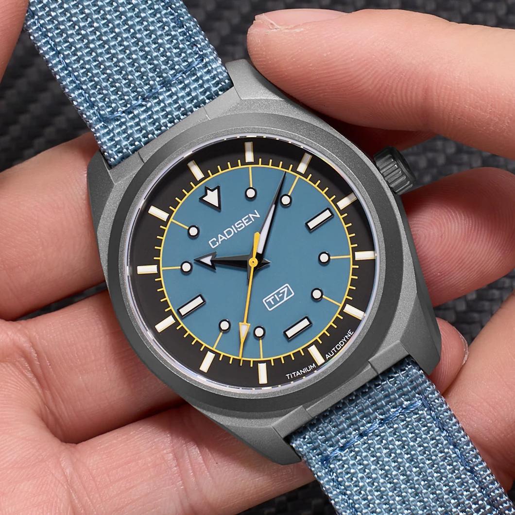 CADISEN TI-7 Autodyne montre-bracelet mécanique automatique en acier titane pour homme, MIYOTA 8215,