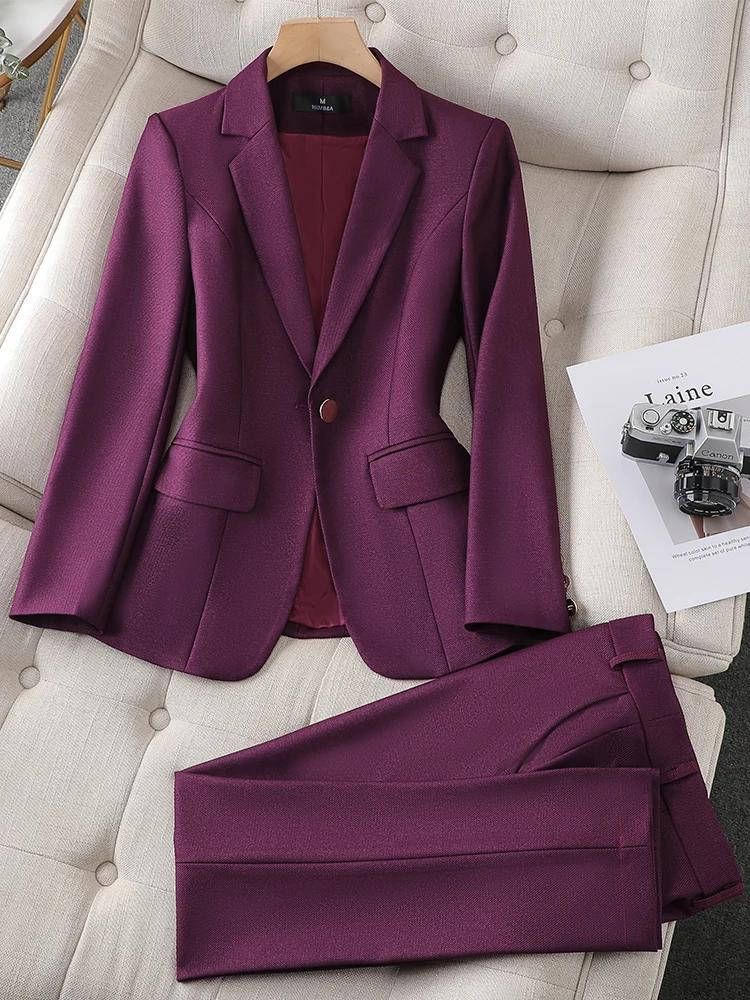 Blazer et pantalon imbibés pour femmes, veste formelle solide, surintendant, vêtements de travail d'