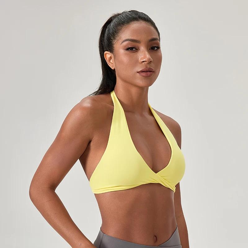 Soutien-gorge de sport yoga femme licou élégant - Soutien optimal course fitness et gymnastique sexy