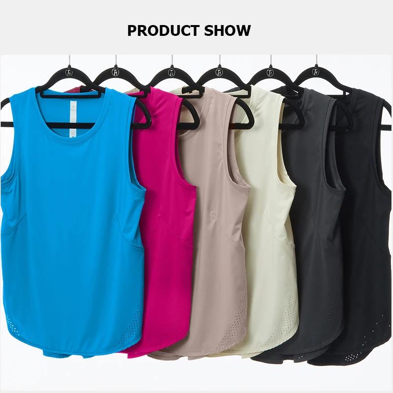 T-shirt yoga sans manches femme ample - Fitness course à pied débardeur été