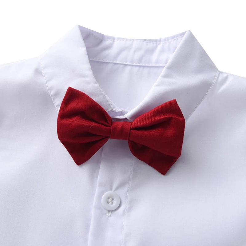 Vêtements d'été de mariage pour garçons de 1 2 3 4 5 6 ans, ensemble à bretelles imprimé étoiles, T-
