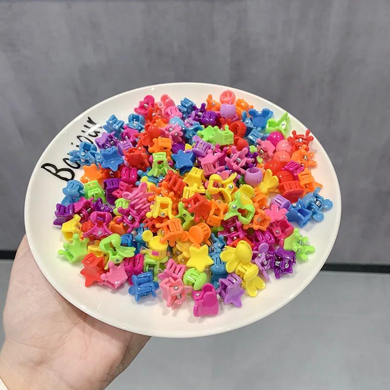 50pcs filles mignon coloré fleur étoile couronne petites griffes de cheveux beaux cheveux décorer pi
