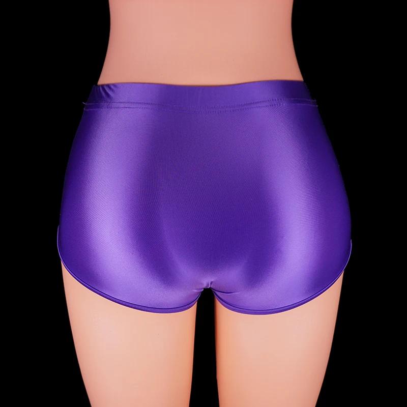 Shorts brillants sans couture pour fitness - Hommes et femmes - Bikini huileux extra court sexy