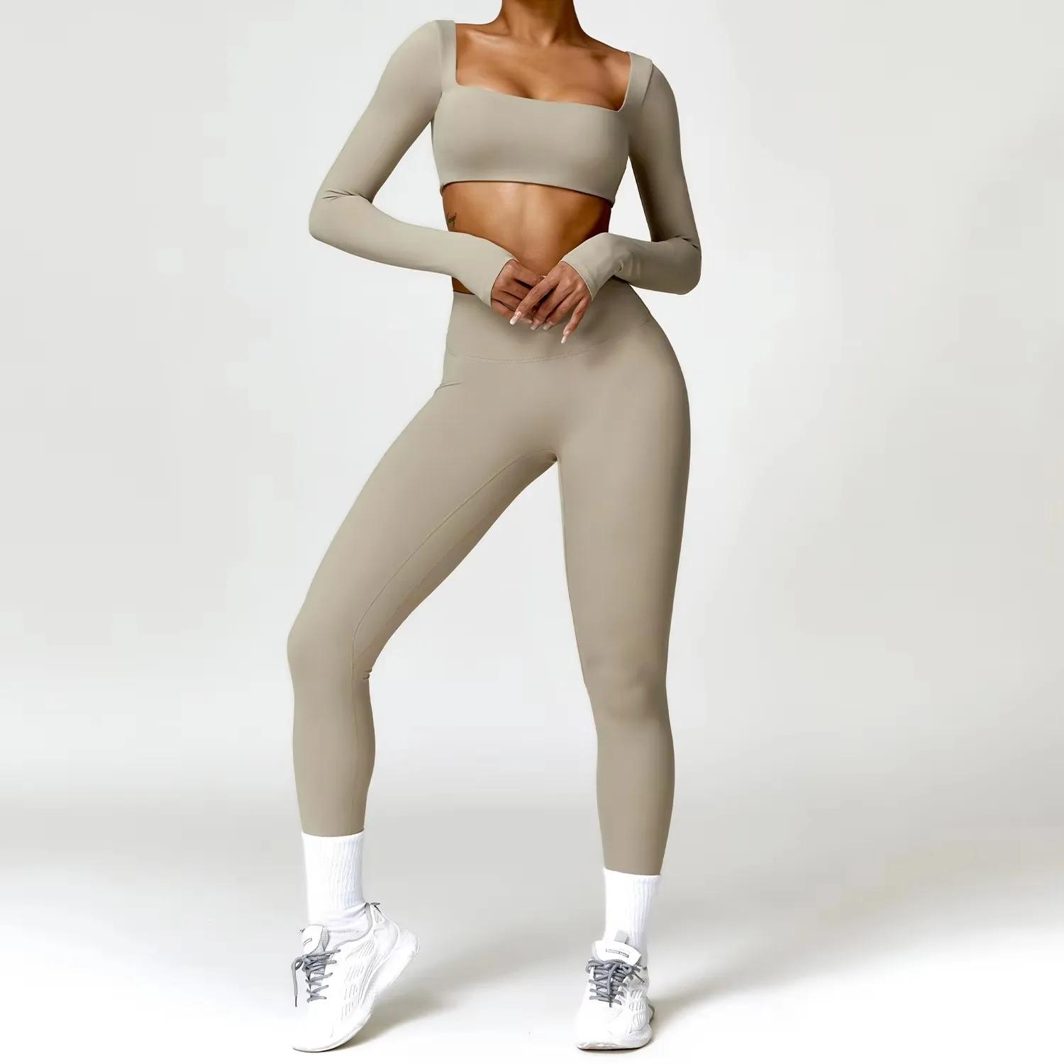 Costume de yoga 2 pièces femme - Ensemble sport séchage rapide pour running et entraînement