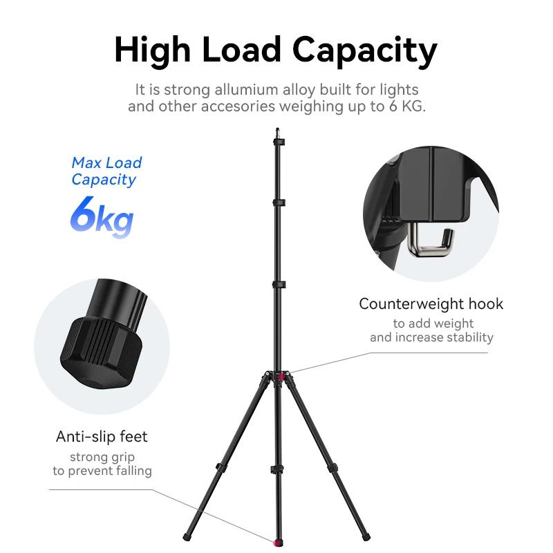 Ulanzi TT43 1.9M support de lumière en alliage d'aluminium trépied de support de lumière de jambe ré