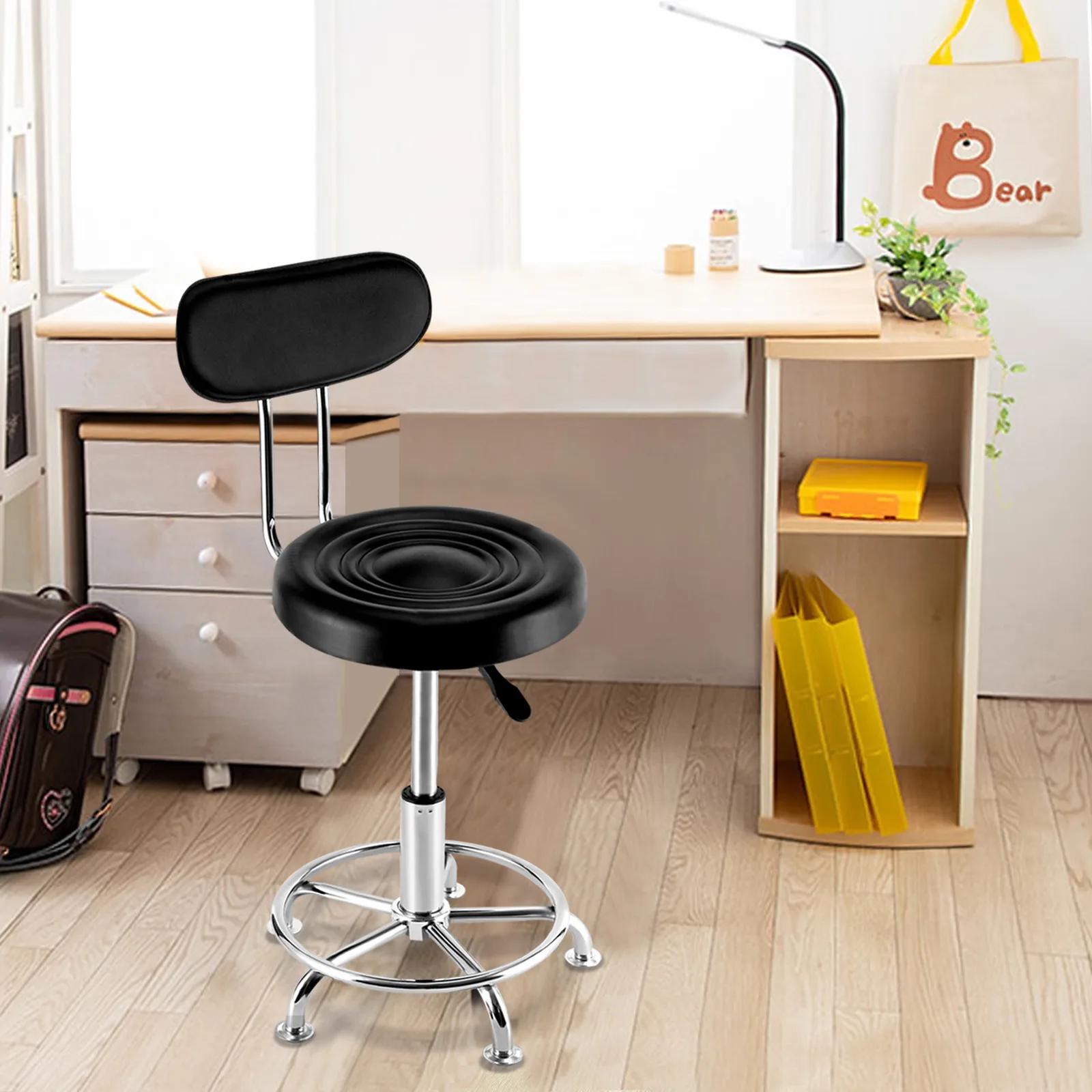 Banc rond réglable pour atelier, chaise hydraulique, bar, garage, recommandé, dossier et repose-pied
