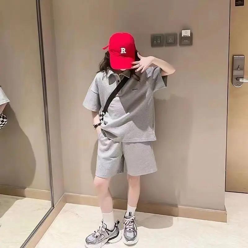 Ensemble T-shirt et pantalon à manches courtes pour filles, vêtements de sport décontractés, olympiq