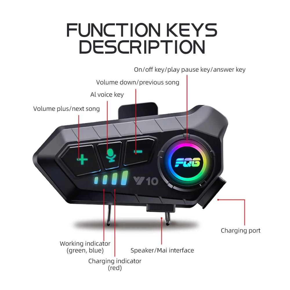 X3/Y10 casque de moto casque Bluetooth 5.3 contrôle vocal moto sans fil mains-on parlant casque étan
