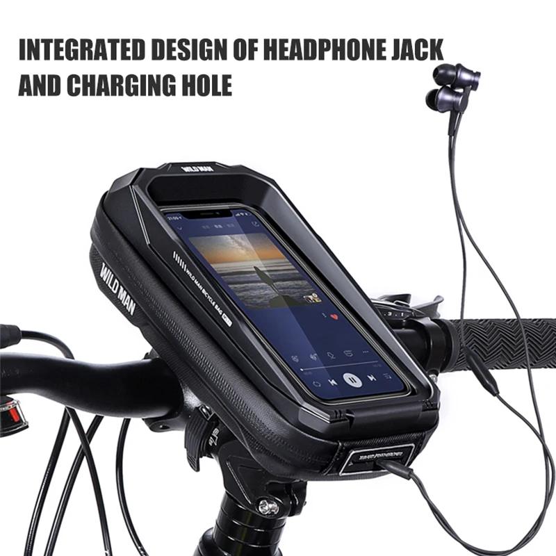 Sac de vélo WILD MAN MS33 étanche - Coque dure avec écran tactile pour cyclisme transfrontalier