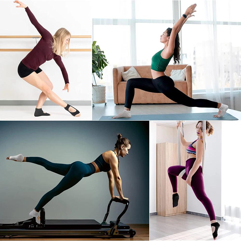 Chaussettes de Yoga antidérapantes pour femmes, de haute qualité, à deux orteils, en coton, pour Pil