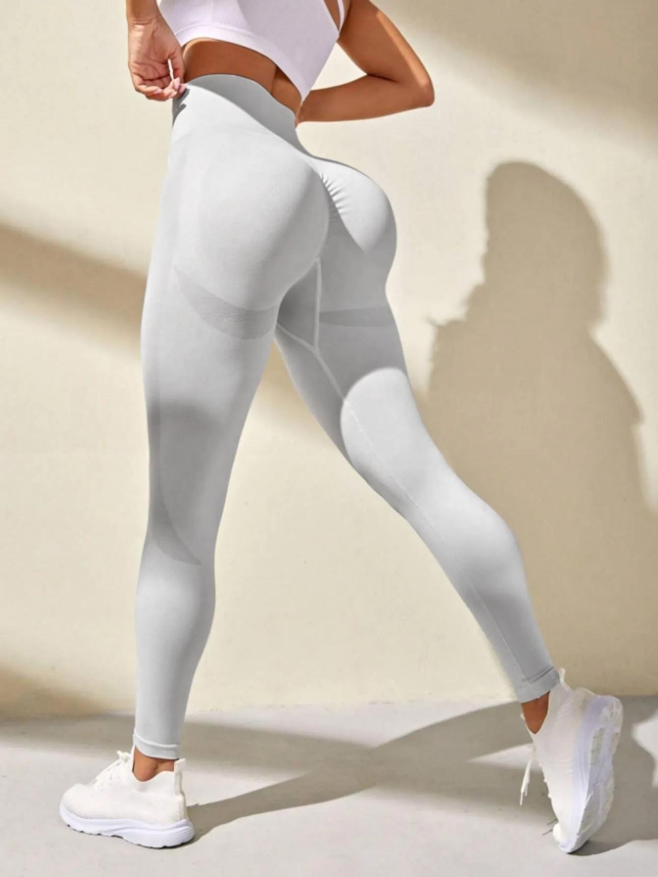Pantalons de yoga sans couture, pantalons courts de sport pêche, taille haute et levage des hanches,