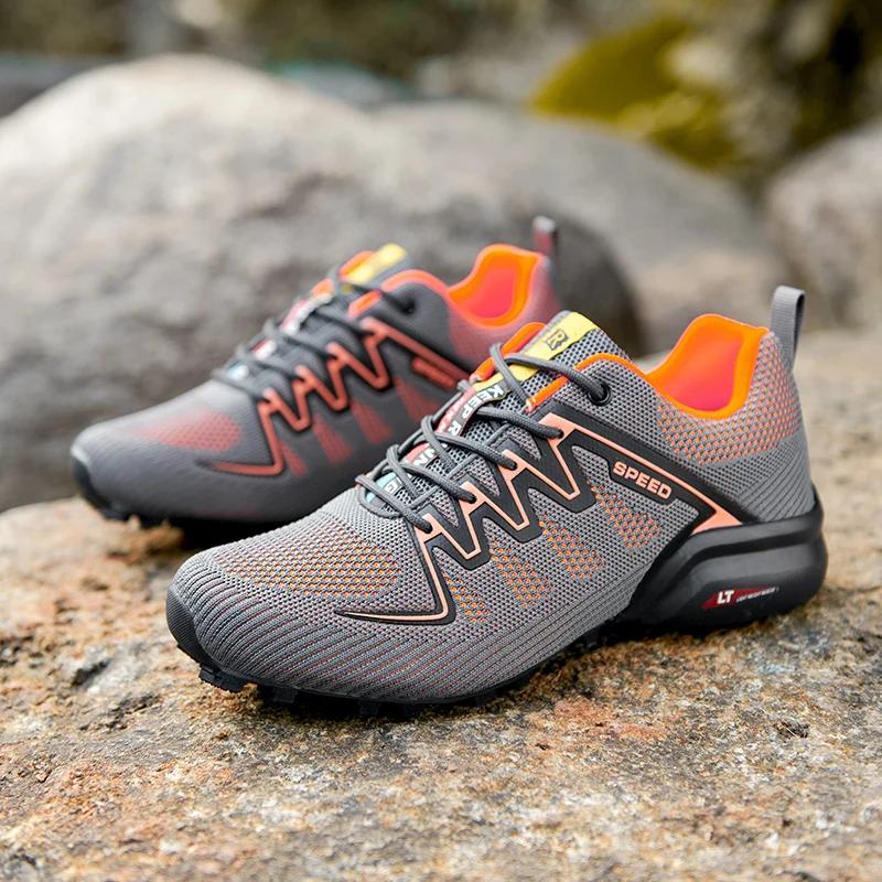 Chaussures de trail running hommes - Baskets antidérapantes légères pour randonnée sportive