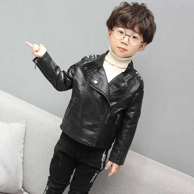 Mode enfants veste en cuir filles veste en polyuréthane enfants moto vêtements d'extérieur pour bébé