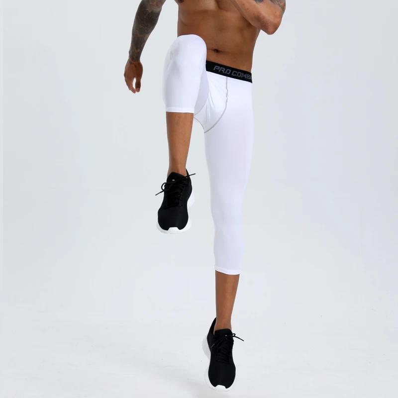 Leggings basket-ball hommes compression 3/4 - Pantalons capri entraînement respirants séchage rapide running