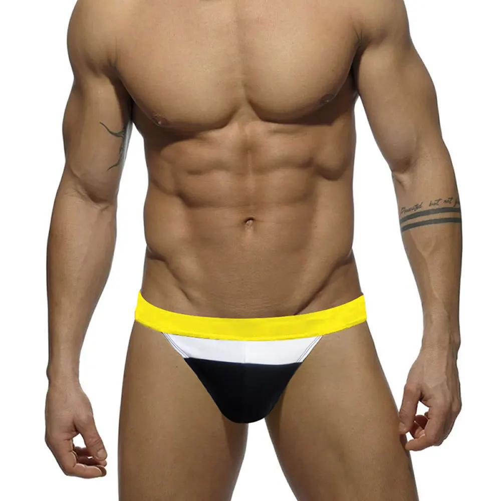 Slip Sexy maillot de bain Bikini serré extensible maillot de bain hommes marque Surf été plage panta