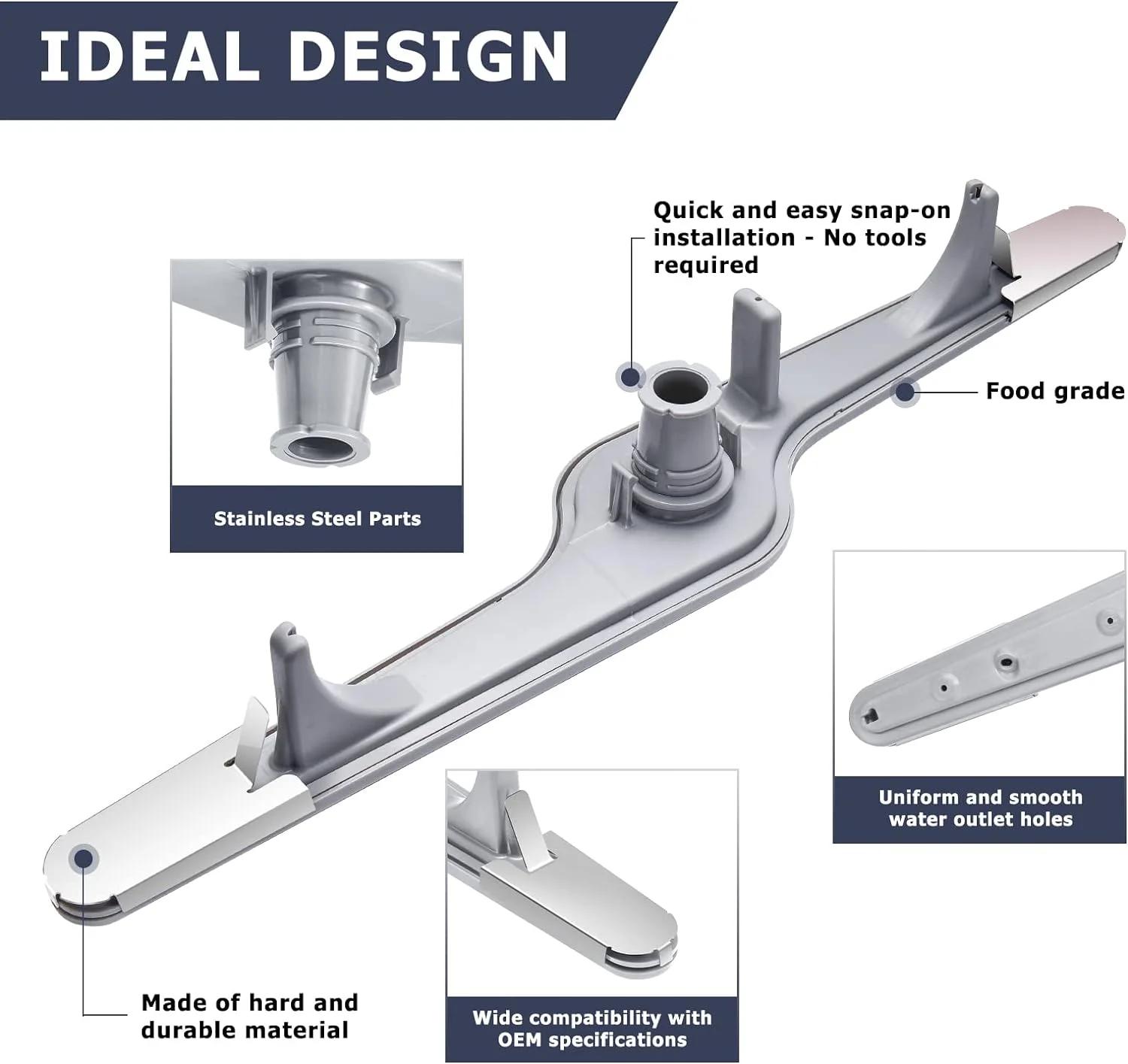 Bras de Pulvérisation betérieur pour Lave-Vaisselle, Accessoire pour Porteur Frigidaire 154568002 15