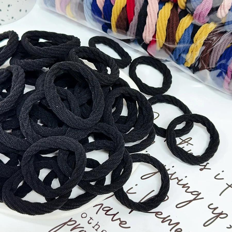 Lot de 50 élastiques à cheveux colorés sans couture pour femmes et filles, attaches pour queue de ch