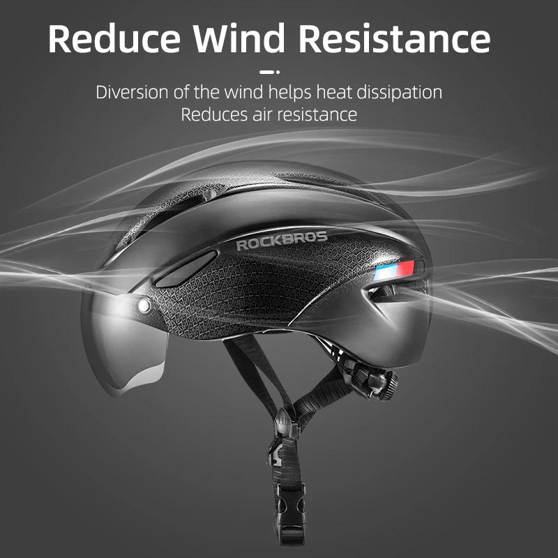 Casque vélo aérodynamique ROCKBROS intégralement moulé pour cyclisme route VTT hommes femmes avec lunettes