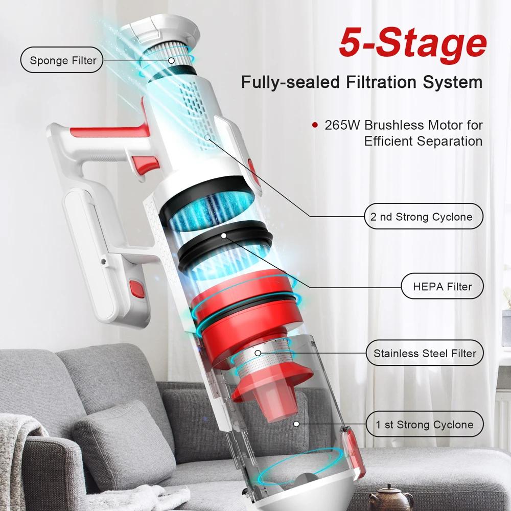 Wnkim-Aspirateur sans fil M10 avec écran LED intelligent, aspirateur 8 en 1 pour déterminer les poil