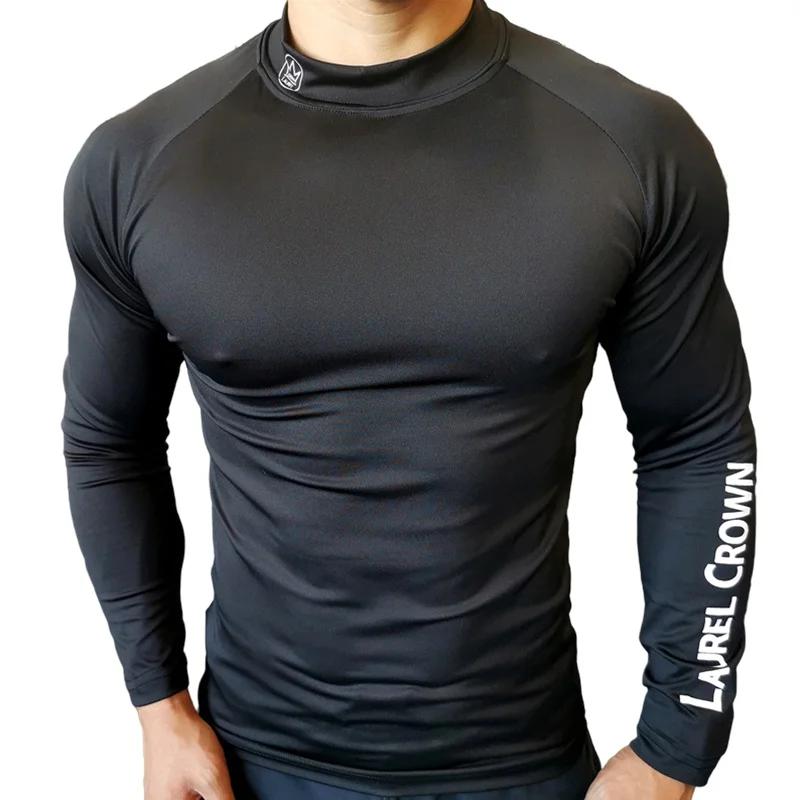 Nouveau T-shirt de course hommes à manches longues chemise de Compression haut d'entraînement de gym