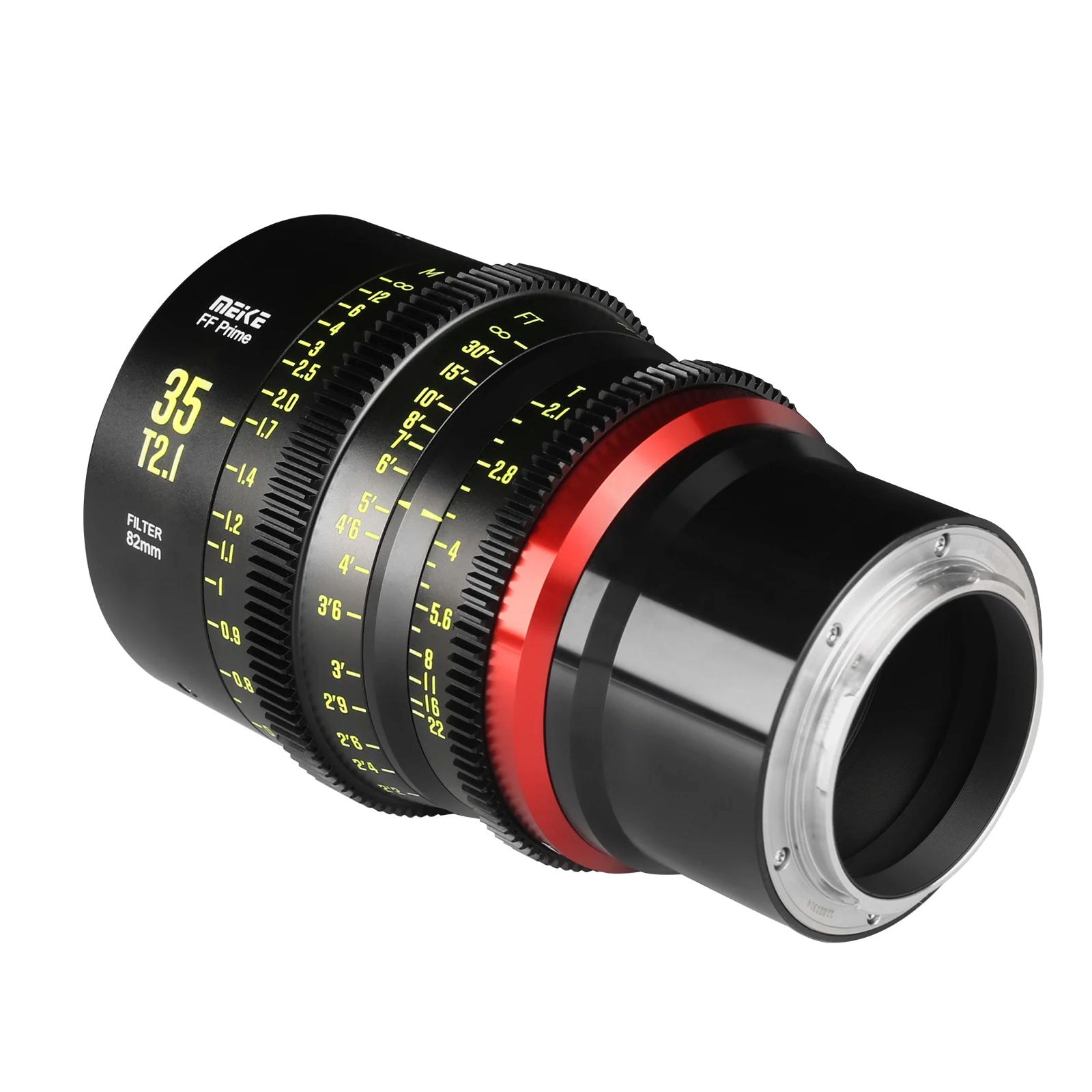 Objectif Cine Meike Prime 35/50/85/105/135 mm T2.1 pour systèmes de caméra de cinéma FF, comme Canon