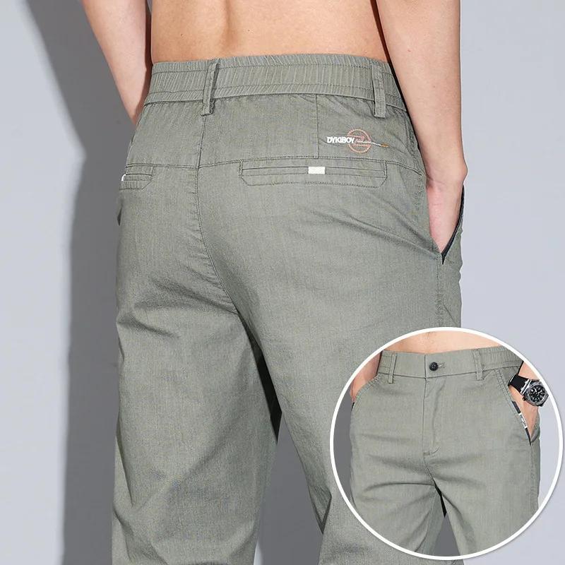 Pantalon Slim Décontracté de Haute Qualité pour Homme, Vêtement de Travail à Taille Moyenne, Broderi