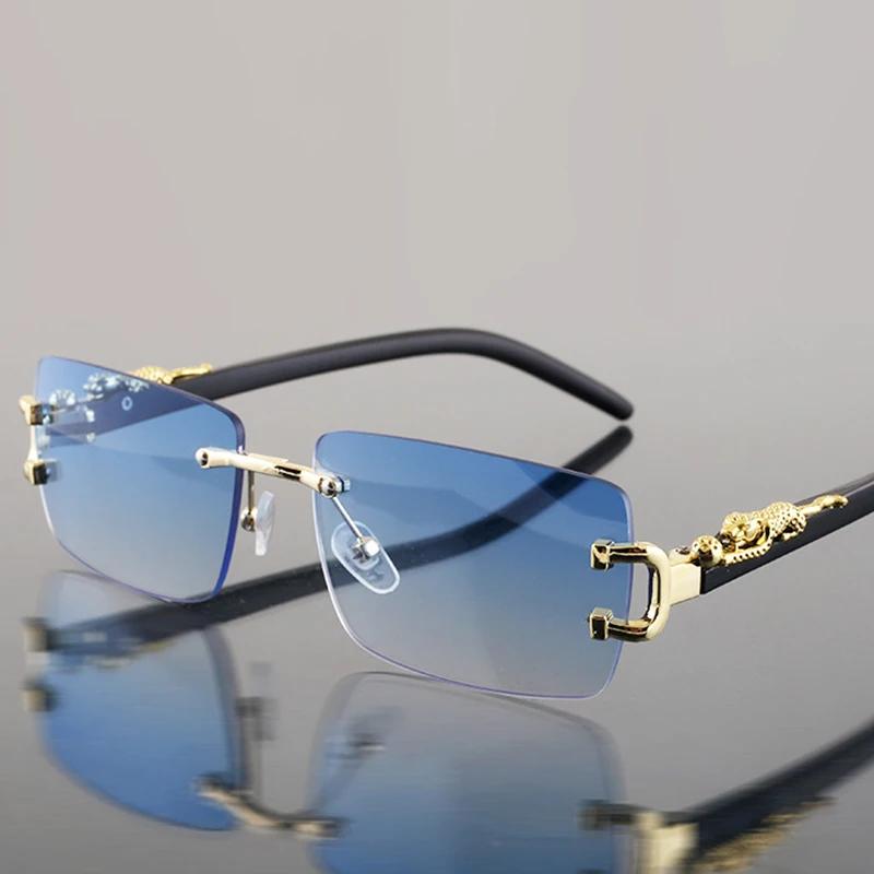 Lunettes de soleil rectangulaires personnalisées sans cadre pour femmes et hommes, 1 pièce, à la mod