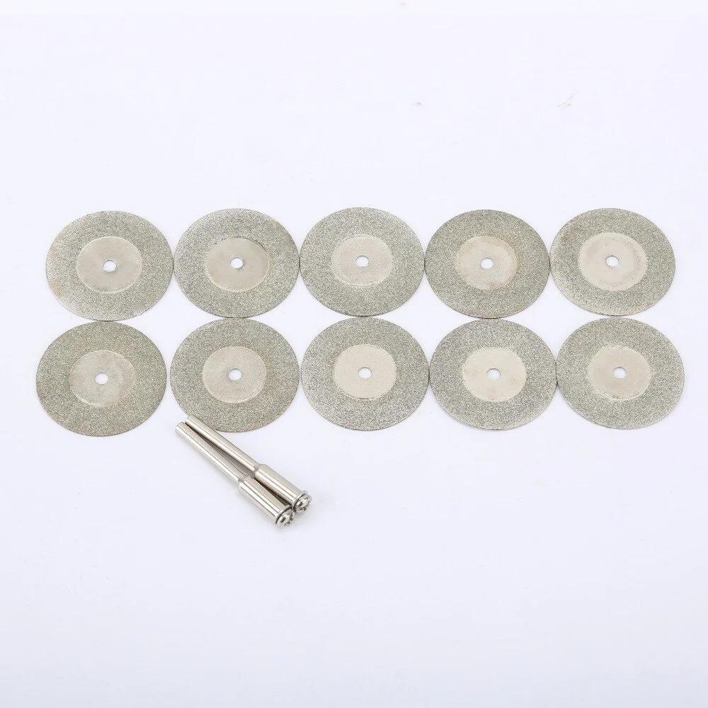 Disques de coupe diamantés 30mm, Mini lame de scie coupée avec 2 pièces de connexion de tige de 3mm