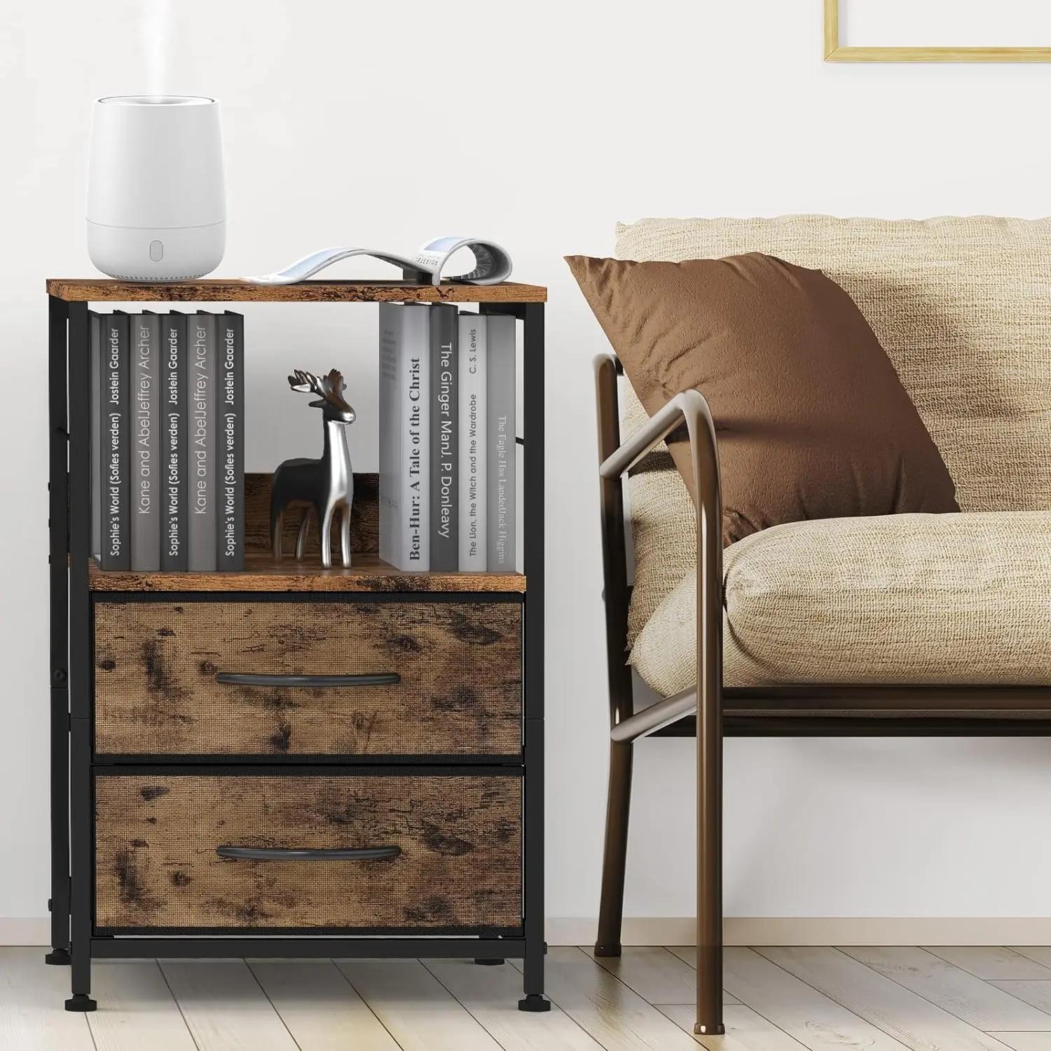 Table de chevet avec tissu, tables de nuit de proximité, table d'appoint de chambre à coucher, étagè