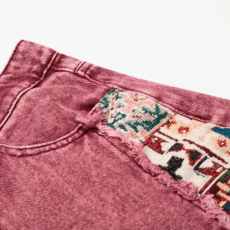 Nouveau Jean Rétro Noir Patchwork Coupe Large Unisexe Y2K, Pantalon en Denim Ample Style Hip Hop Déc