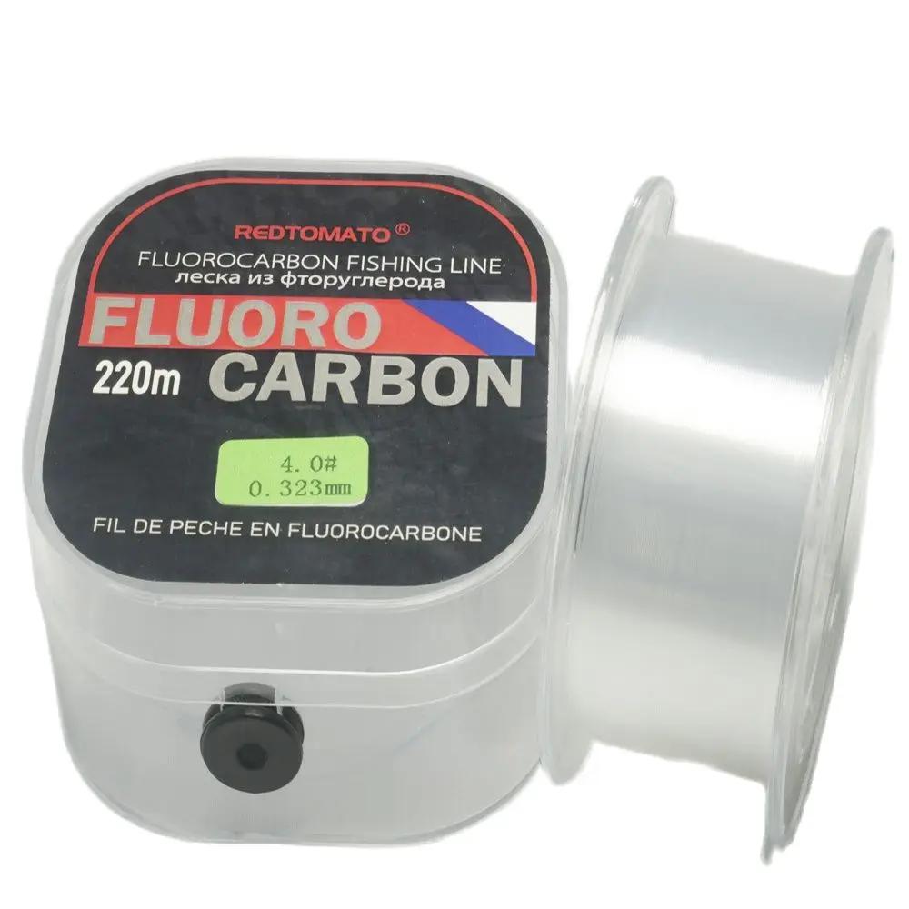 Ligne de pêche souple fluorocarbone 220m, monofilament en fibre de carbone japonaise, ligne de relan