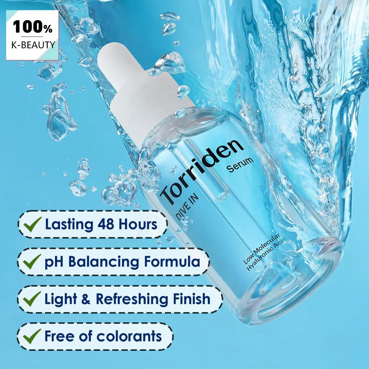 Sérum à l'acide hyaluronique à faible poids moléculaire Torriden DIVE-IN 50 ml, rafraîchissant et no