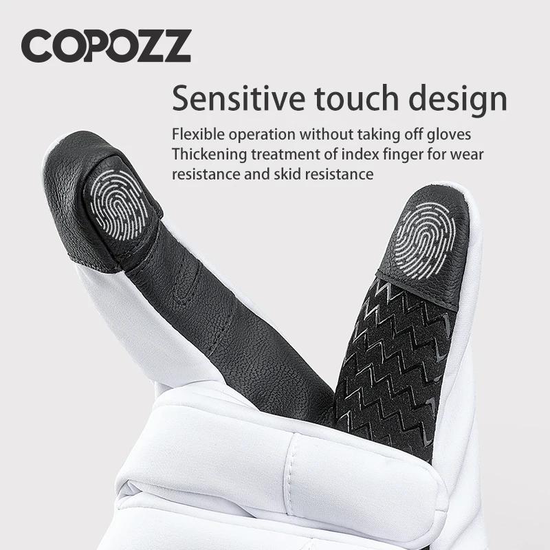 COPOZZ-Gants de ski chauds et imperméables pour homme et femme, moufles épaisses, thermiques, de mot