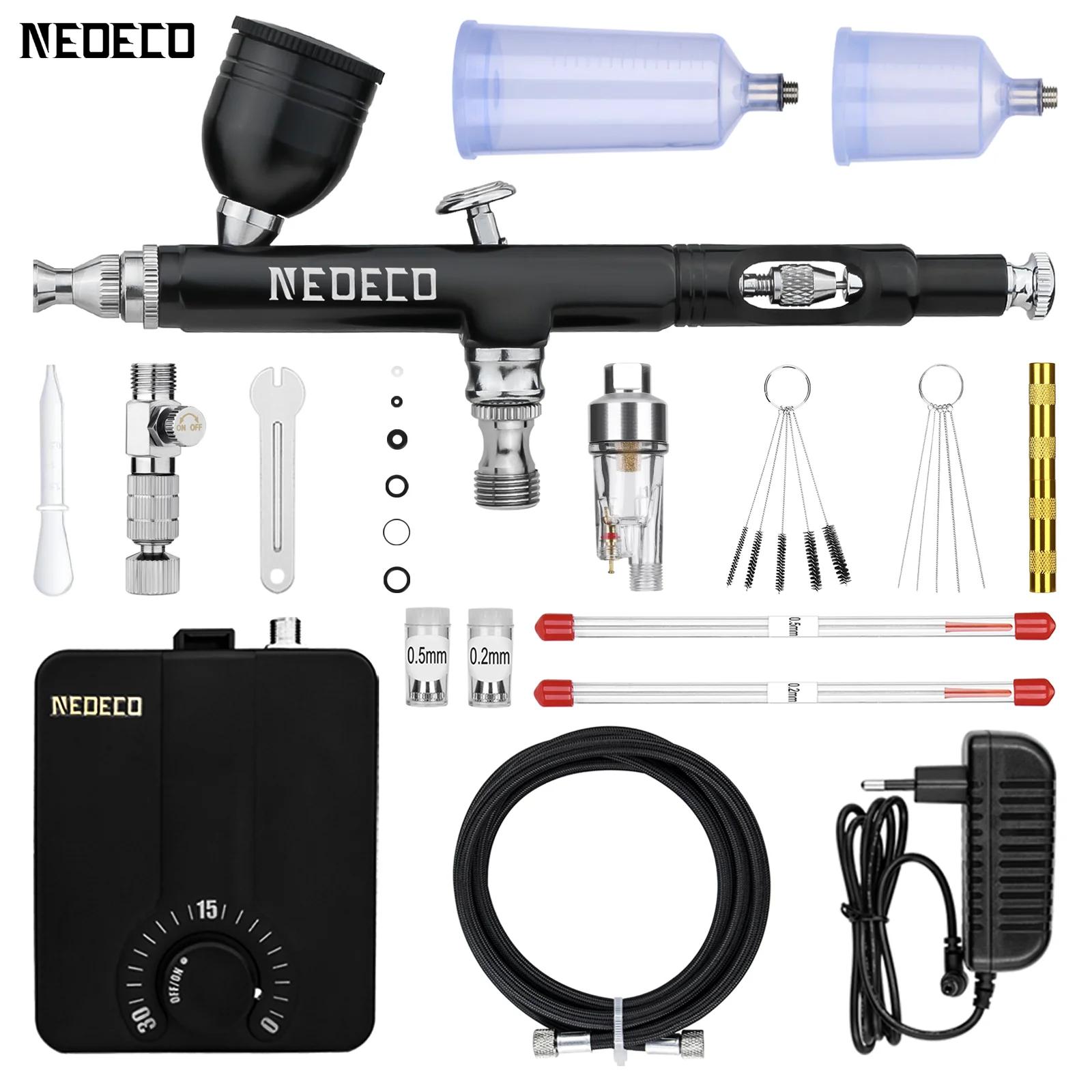 Kit d'aérographe Neoeco 30PSI, ensemble d'aérographe portable multifonction à double action, compres