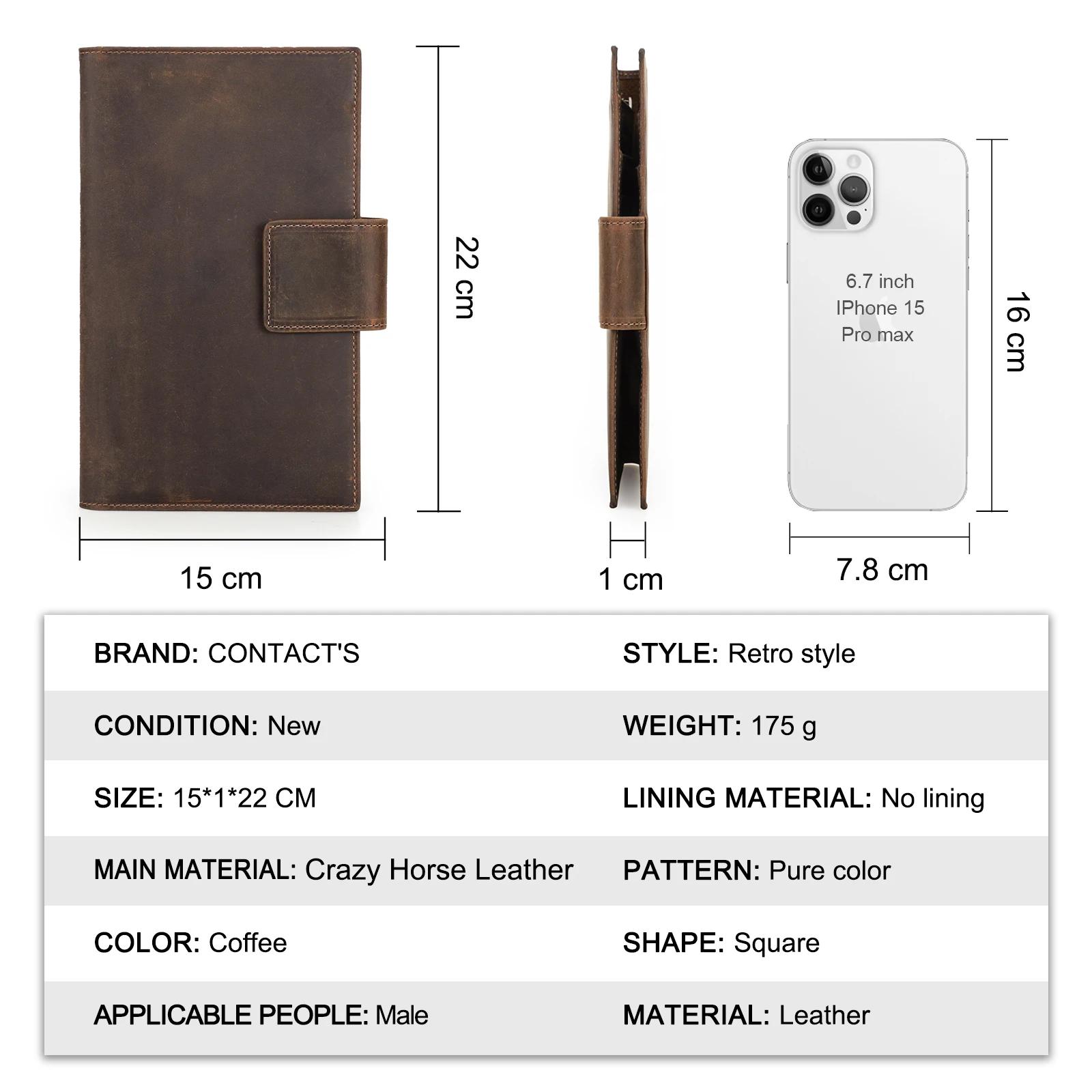 Portefeuilles de voyage en cuir véritable CONTACT'S pour la famille, avec porte-cartes RFID, emplace