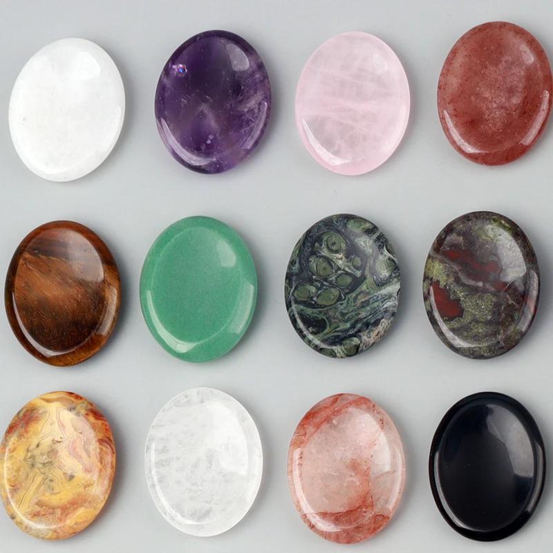 Pierre de souci améthyste Quartz Rose sculptée à la main pierre à pouce poche méditation ovale crist
