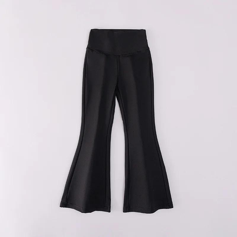 Pantalons évasés taille haute pour filles, leggings extensibles pour enfants, pantalons confortables
