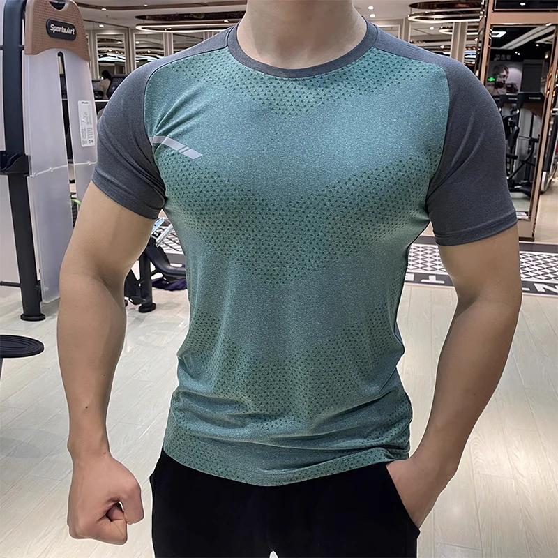 Chemise de course à manches courtes pour hommes, haut de sport en plein air, Jogging, entraînement d