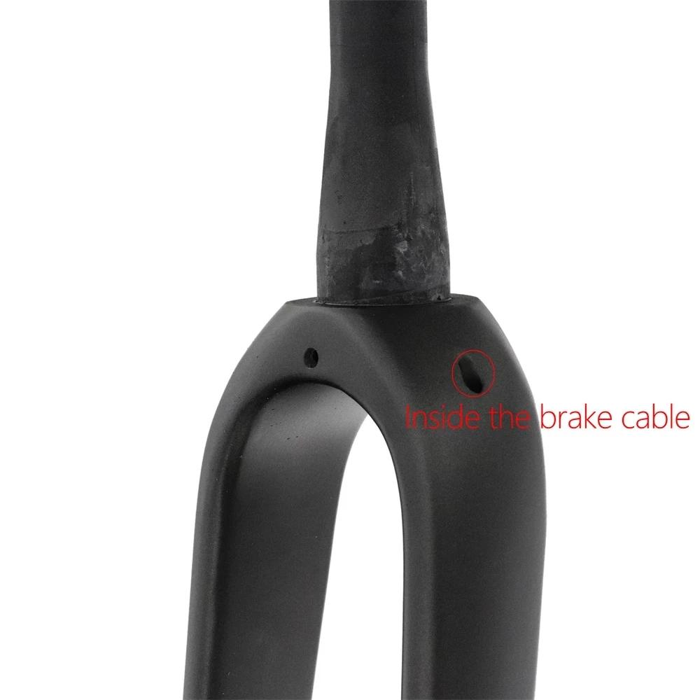 Gravel-Fourche avant en carbone ultralégère pour vélo de route, tube droit et conique, frein à disqu
