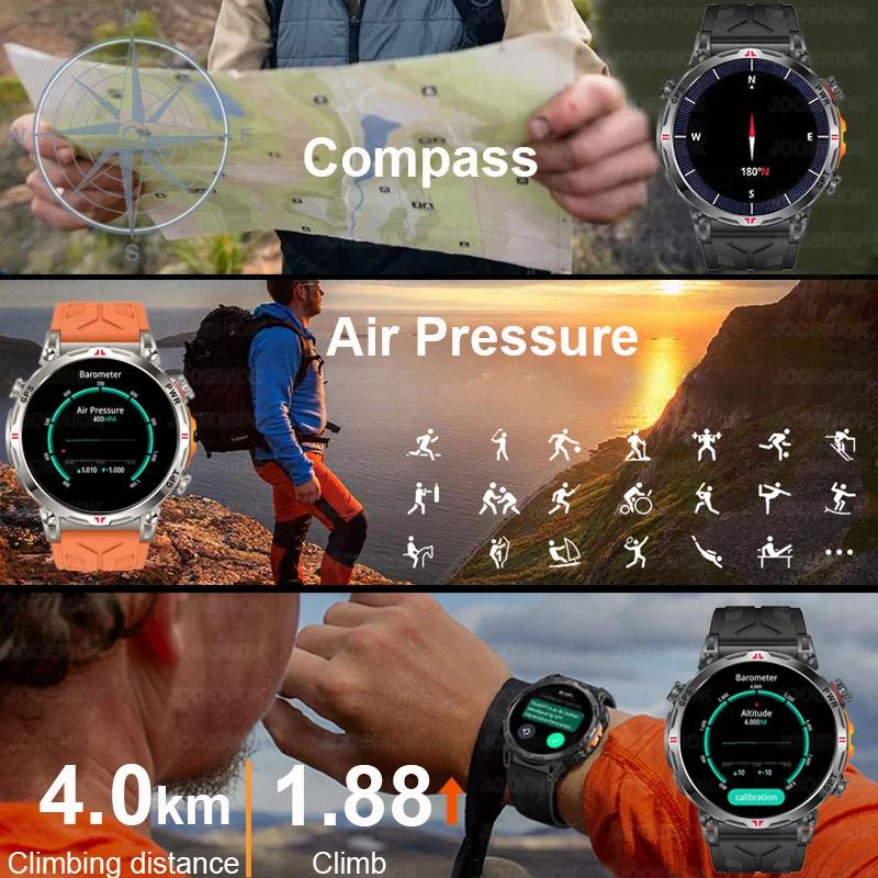 Montre connectée de sport de plein air pour hommes, positionnement GPS, appel HD 2026 mAh, écran AMO