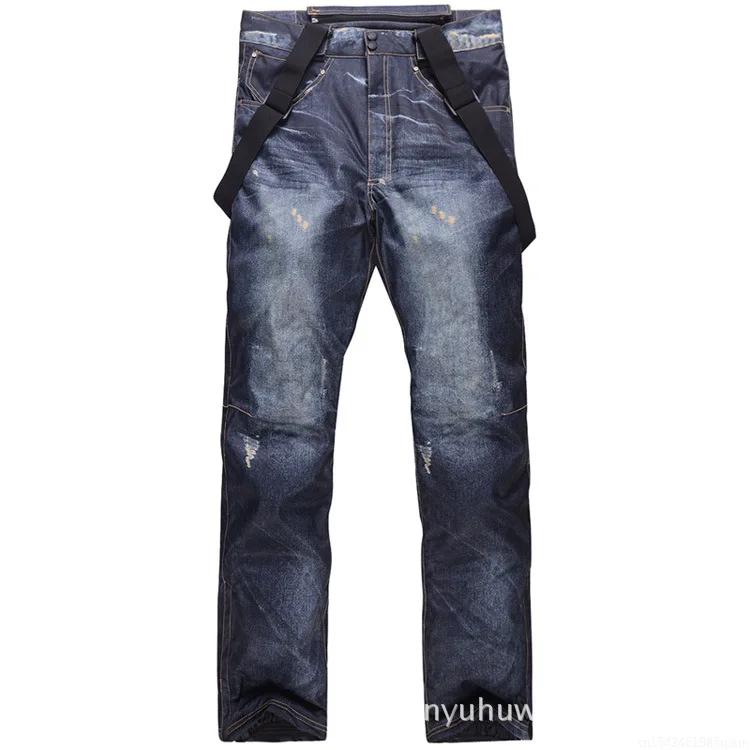 Pantalon de ski en denim pour hommes, nouveau style, bretelles, pantalon de ski en denim, patinage,