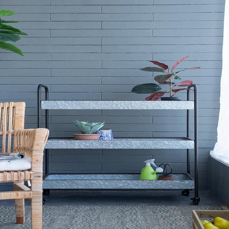 Étagère Galvanisée à 3 Niveaux, 35x12.5x40 Pouces
