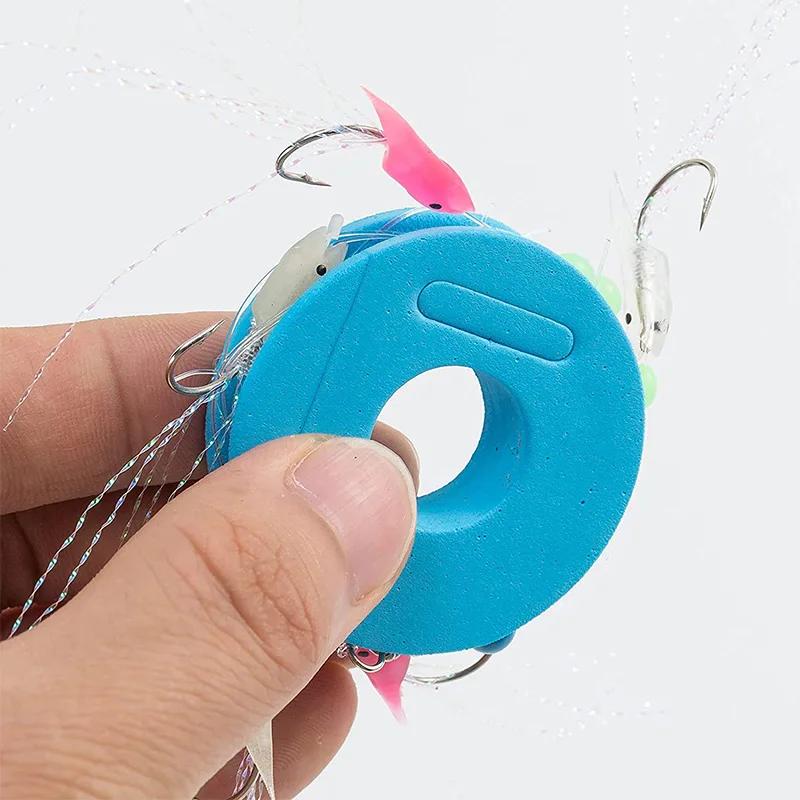 Planche de ligne de pêche en mousse éponge, 5 pièces, avec 5 broches enroulées, bobine de fil, acces