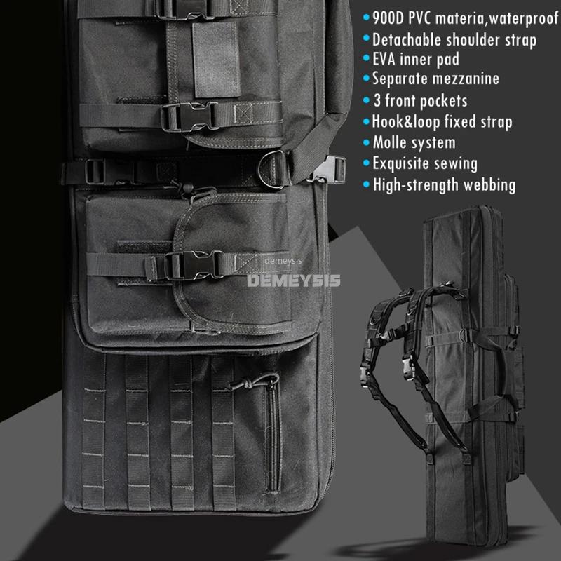 DulDouble-Mallette de rangement rembourrée pour fusil de chasse Airsoft, sac à dos pour odoret magaz