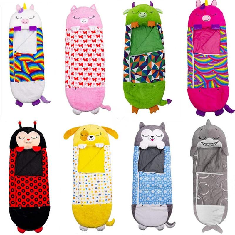 Sac de nuit en peluche pour enfants, avec oreiller, sac de couchage pour bébés animaux, pour garçons