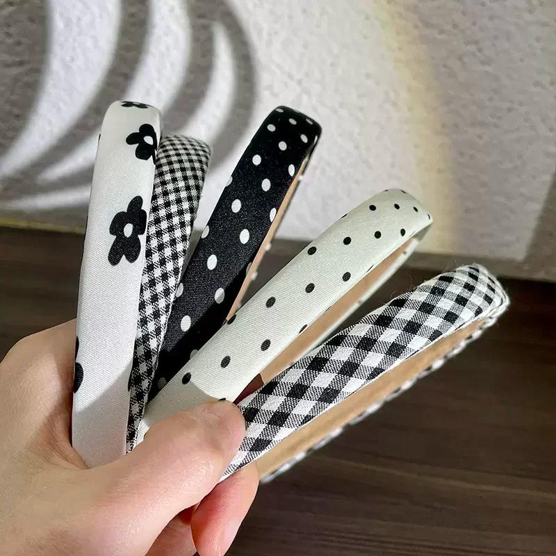 Bandes de cheveux à pois pour femmes, imprimé Floral, cerceau pour filles douces, accessoires pour c