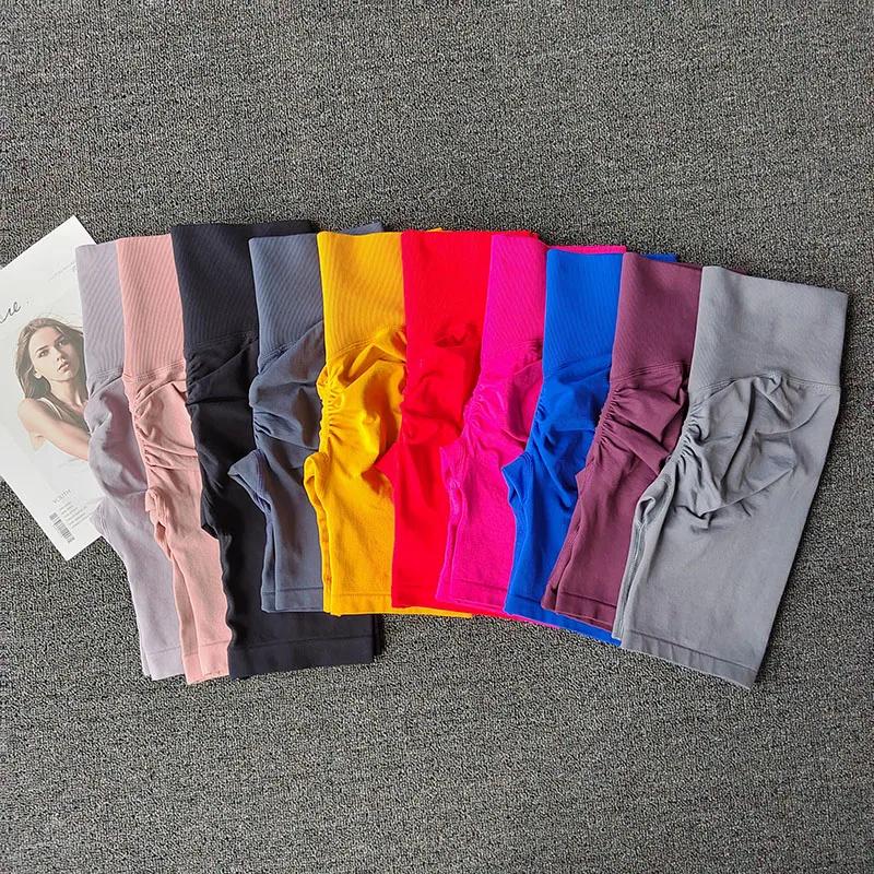 Short de Yoga sans couture pour femmes, short d'entraînement taille haute, butin Sexy, contrôle du v